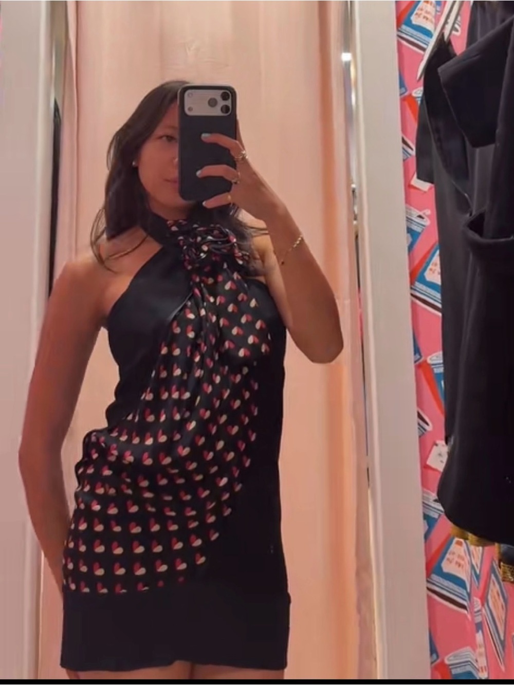 Louis Vuitton Halter Heart Print Mini Dress